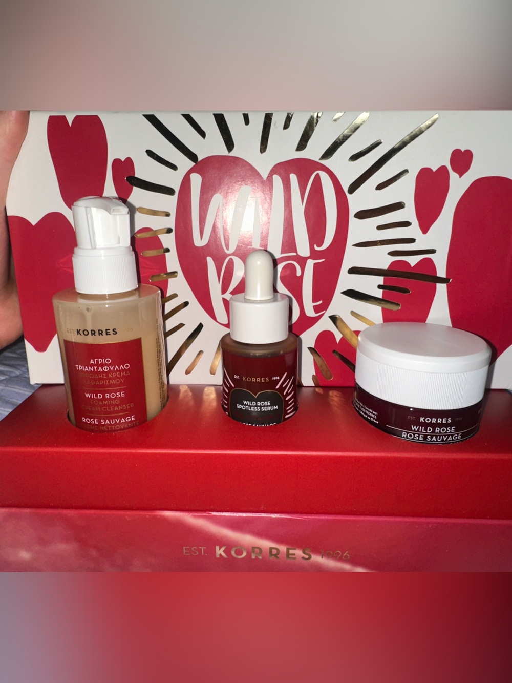 Korres Wild Rose Primer & Skincare Trio - Red & White